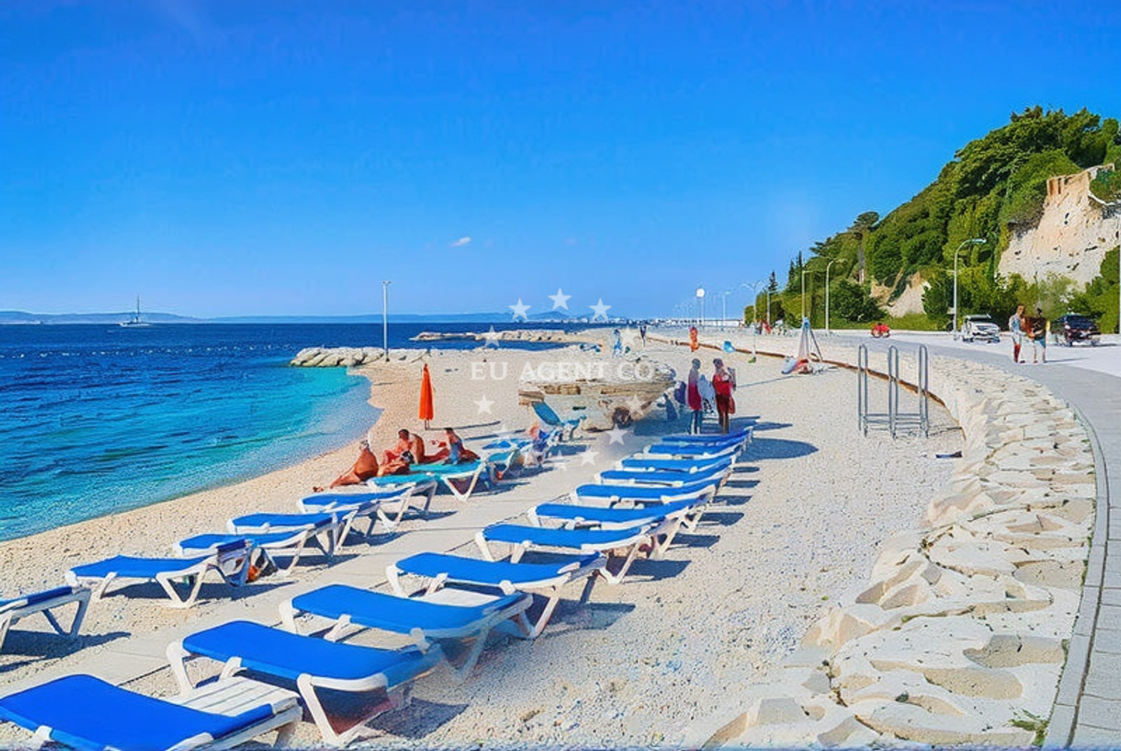 Sea and coastal view of Radisson Blu, Split Beach in Radisson Blu