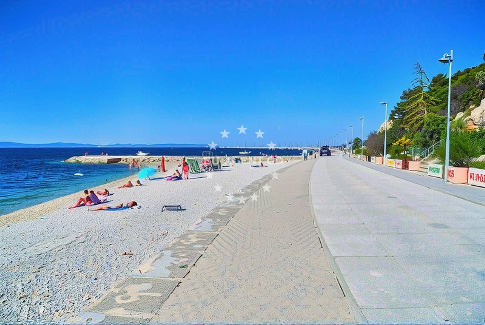 Beach facilities and surroundings at Radisson Blu, Split Beach in Radisson Blu