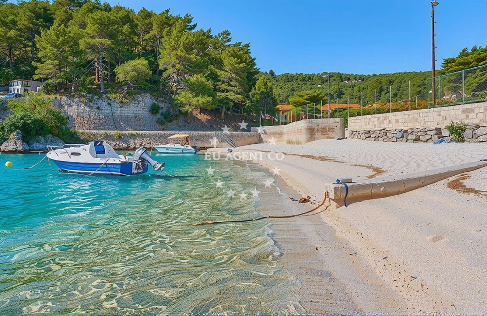 Beach facilities and surroundings at Radonja, Selca (Brač) Beach in Radonja
