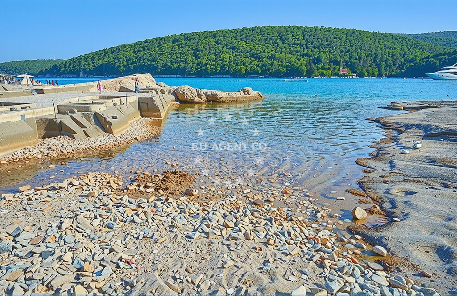 Overview of Rakalj: beaches and coves (2) in Rakalj
