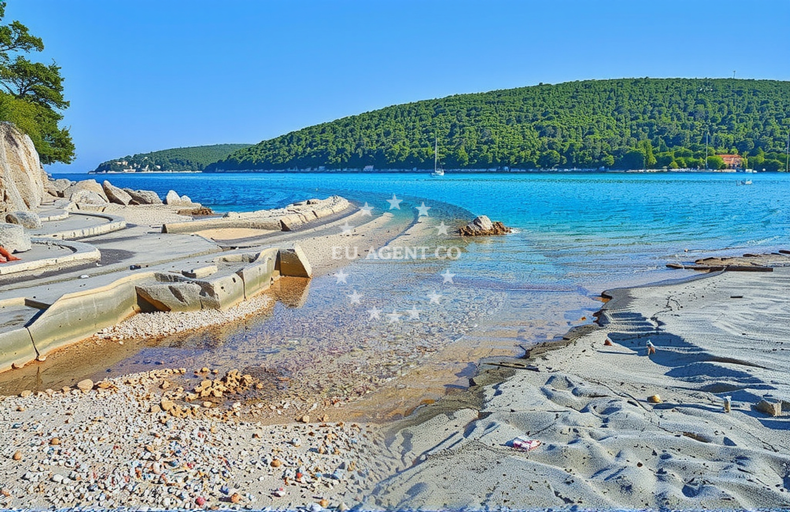 Sea and coastal view of Rakalj: beaches and coves (2) in Rakalj