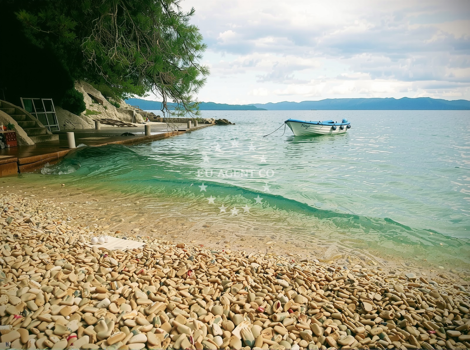 Sea and coastal view of Rapak beach in , Gdinj