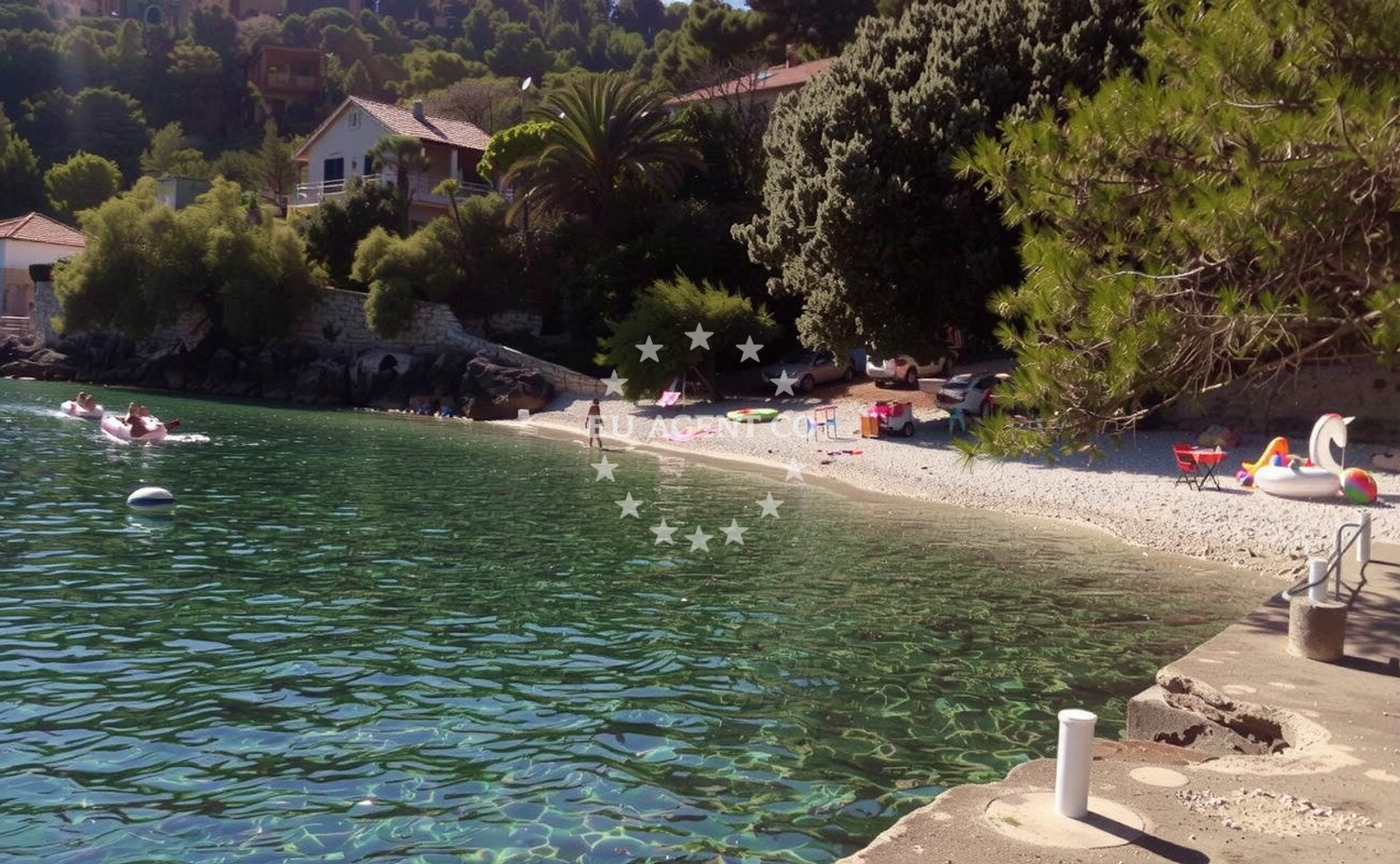 Beach facilities and surroundings at Rapak beach in , Gdinj