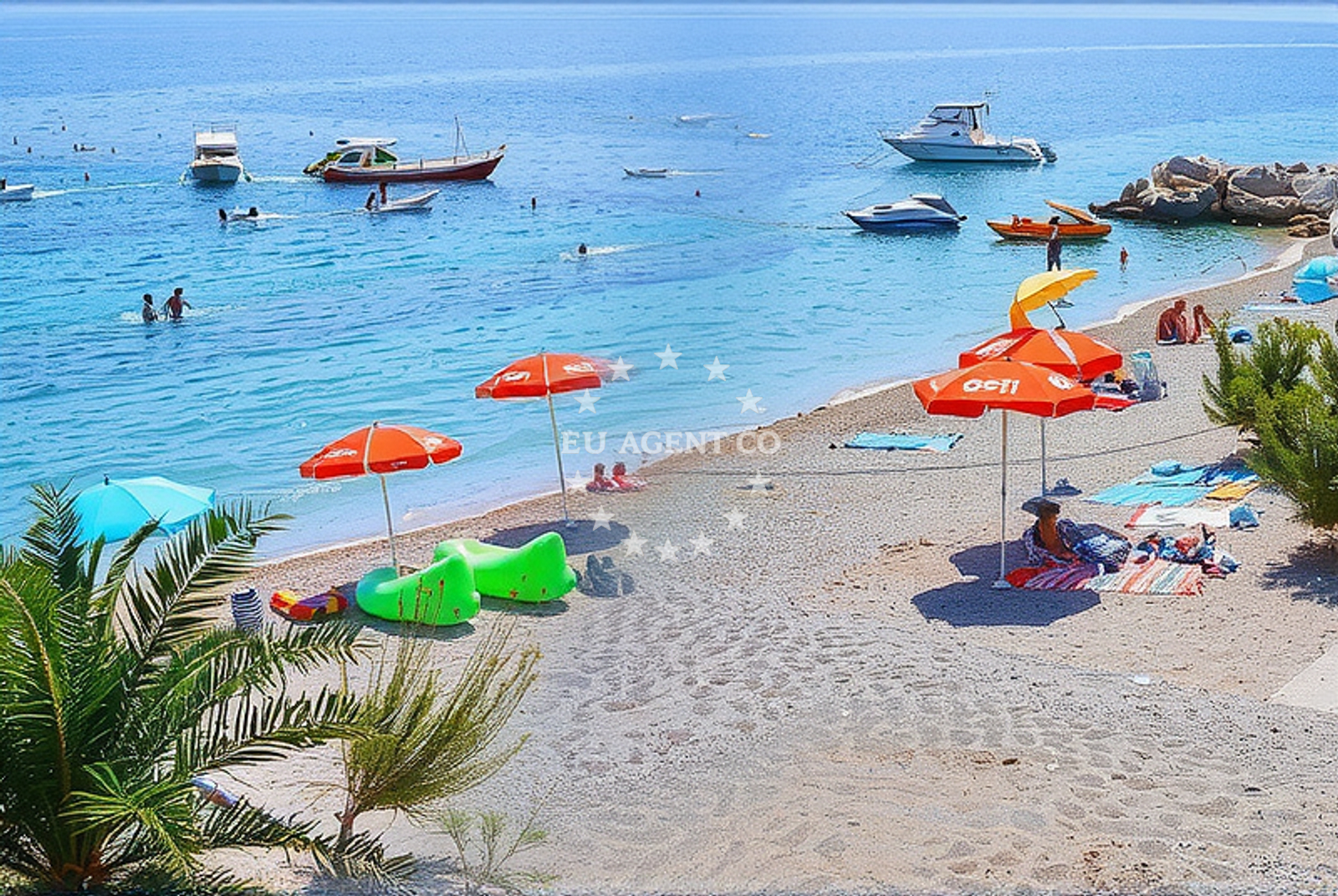Beach facilities and surroundings at Rape istok, Lokva Rogoznica Beach in Rape istok
