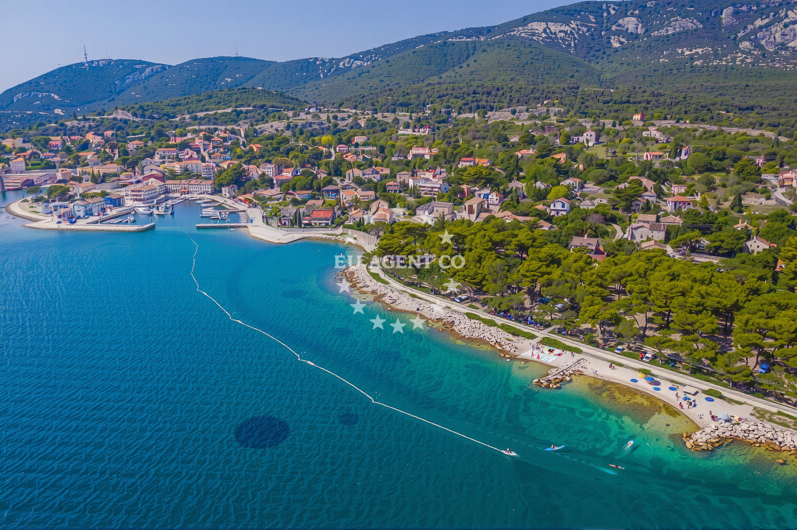 Shoreline and swimming area at Rapoca Camping Beach in Ul. Vladimira Gortana 6B, Nerezine