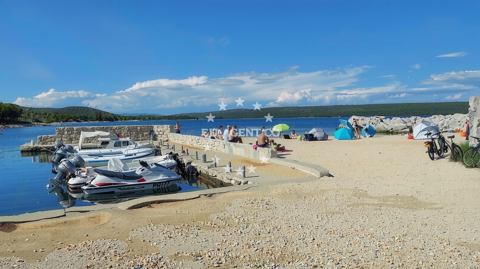 Sea and coastal view of Rapoca Camping Beach in Ul. Vladimira Gortana 6B, Nerezine