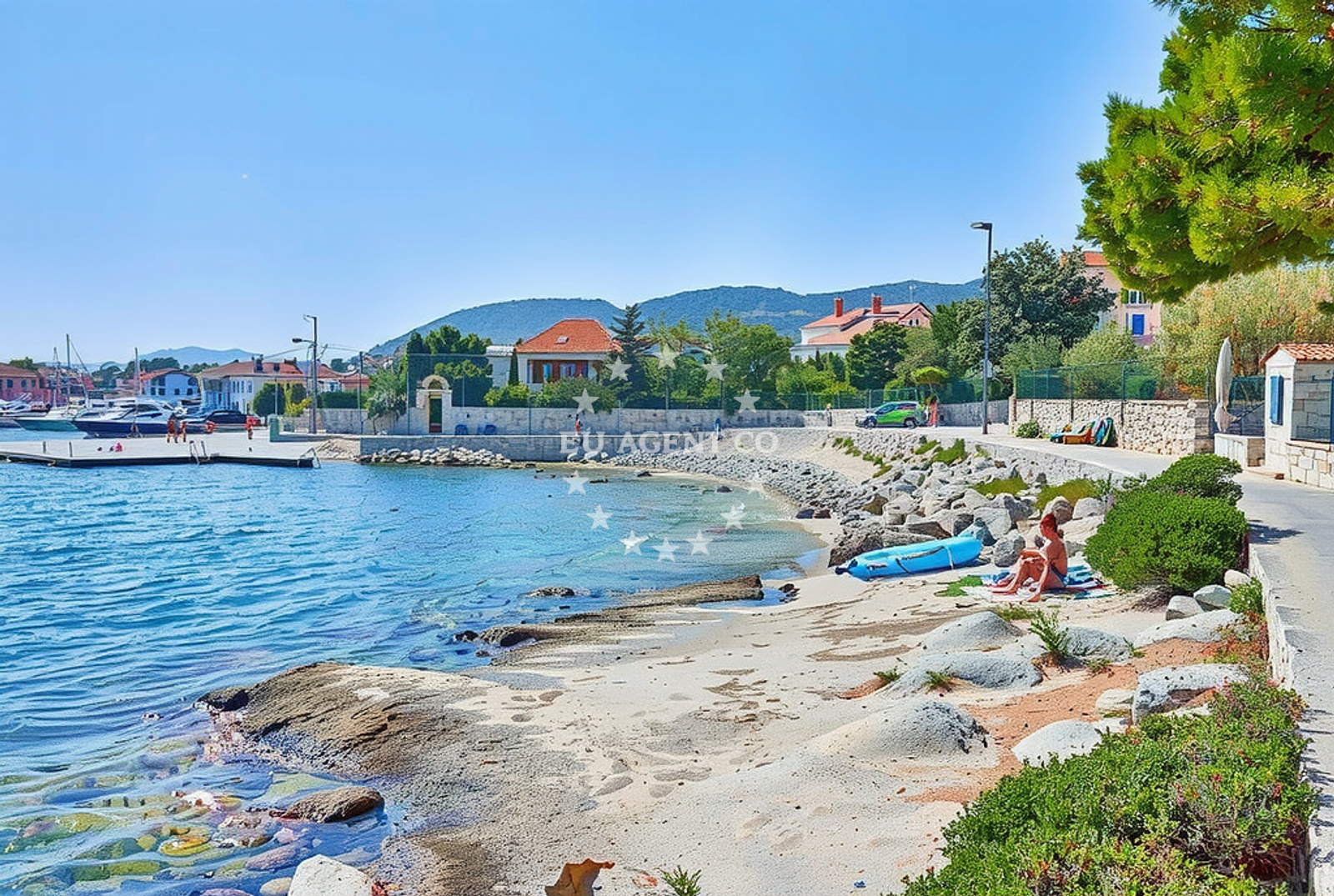 Sea and coastal view of Rapoća, Nerezine (Lošinj) Beach in Rapoća