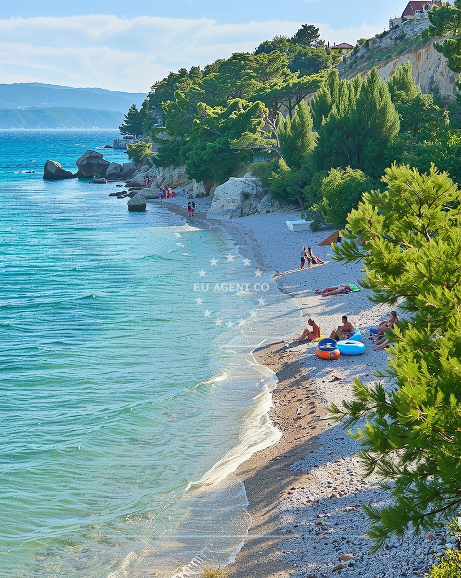 Sea and coastal view of Rašćine, Lokva Rogoznica Beach in Rašćine