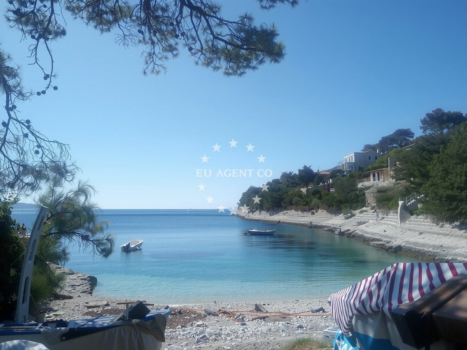 Beach facilities and surroundings at Rasoha beach in , Smokvica