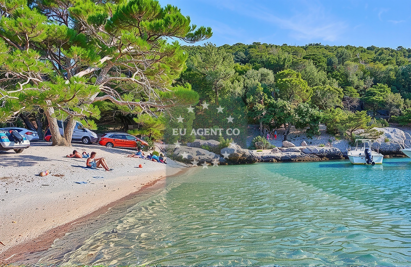 Beach facilities and surroundings at Rasohatica istok, Žrnovo (Korčula) Beach in Rasohatica istok