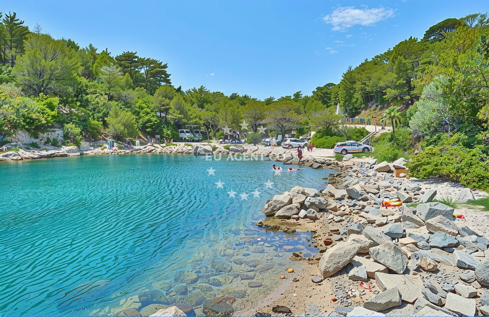 Beach facilities and surroundings at Rasotica, Sumartin (Brač) Beach in Rasotica