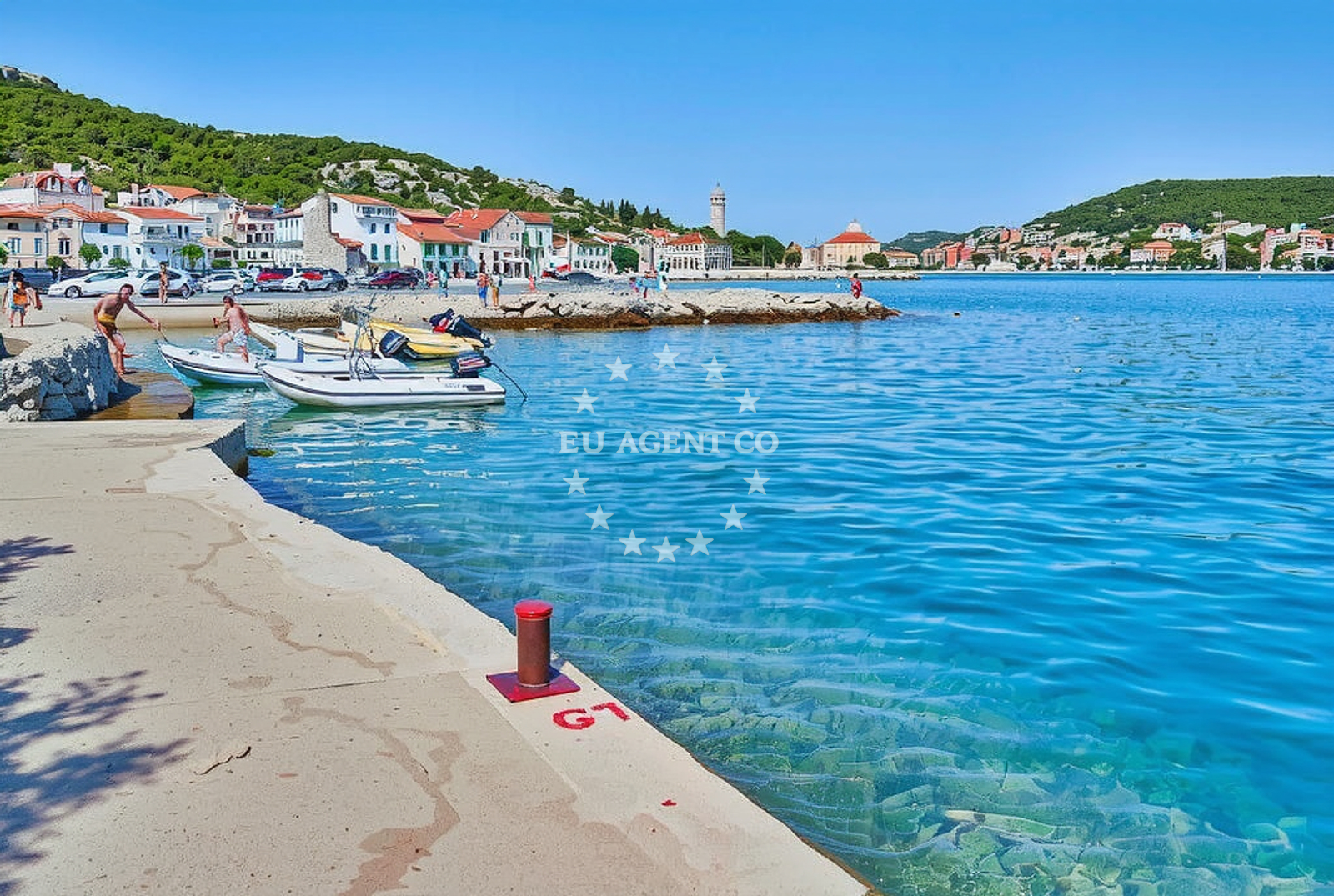 Sea and coastal view of Rat, Tisno (Murter) Beach in Rat