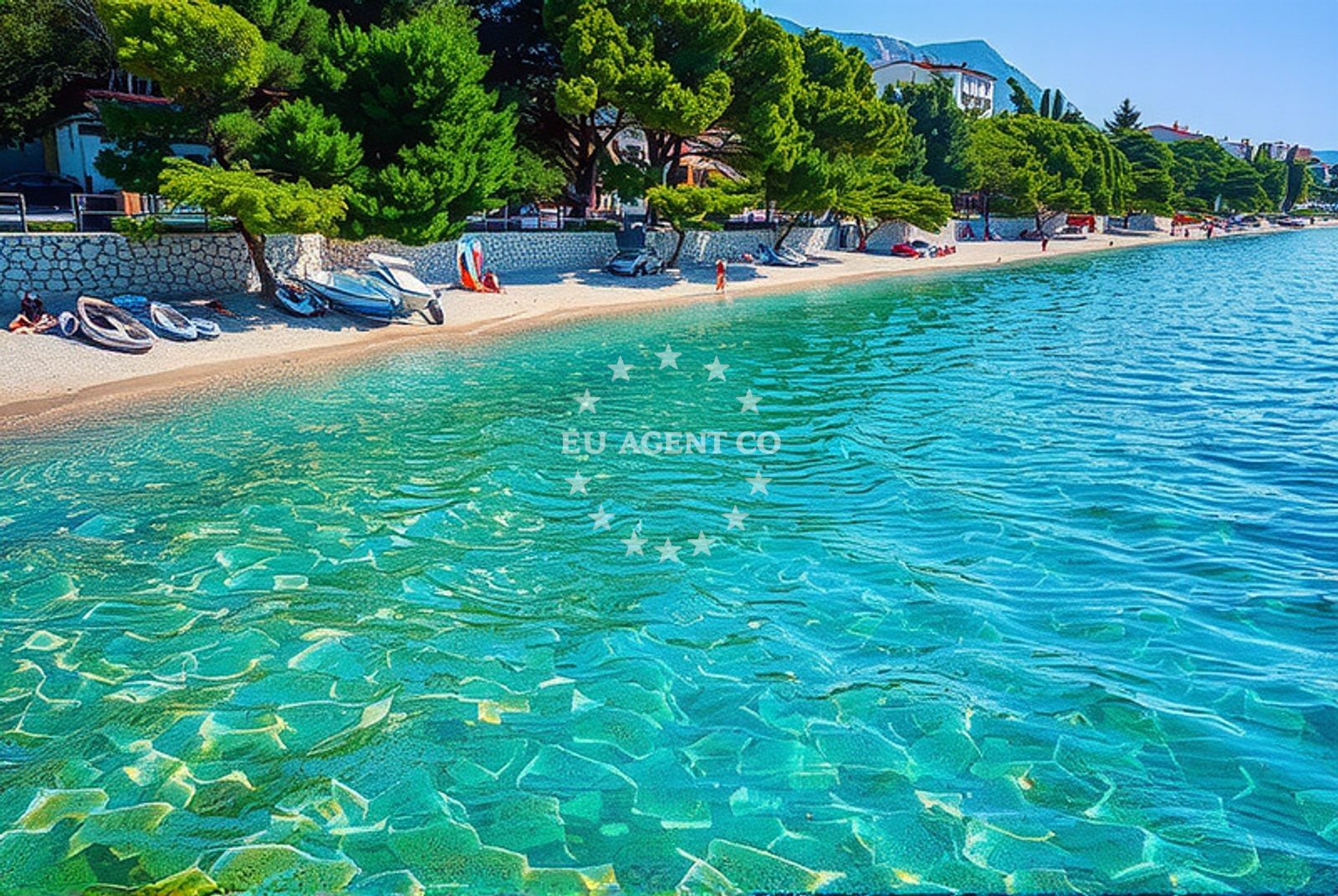 Sea and coastal view of Ratac, Tučepi Beach in Ratac