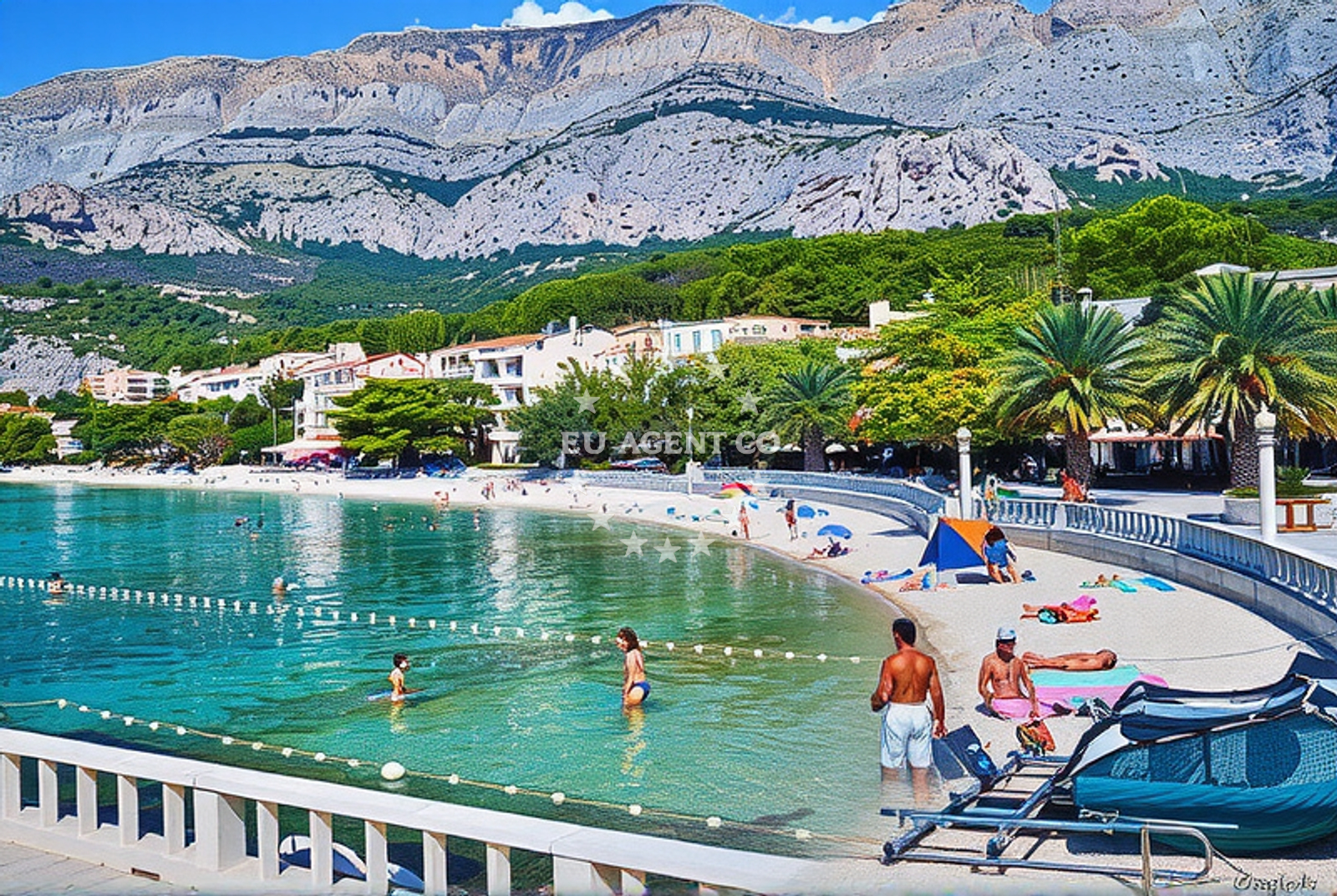 Beach facilities and surroundings at Ratac, Tučepi Beach in Ratac