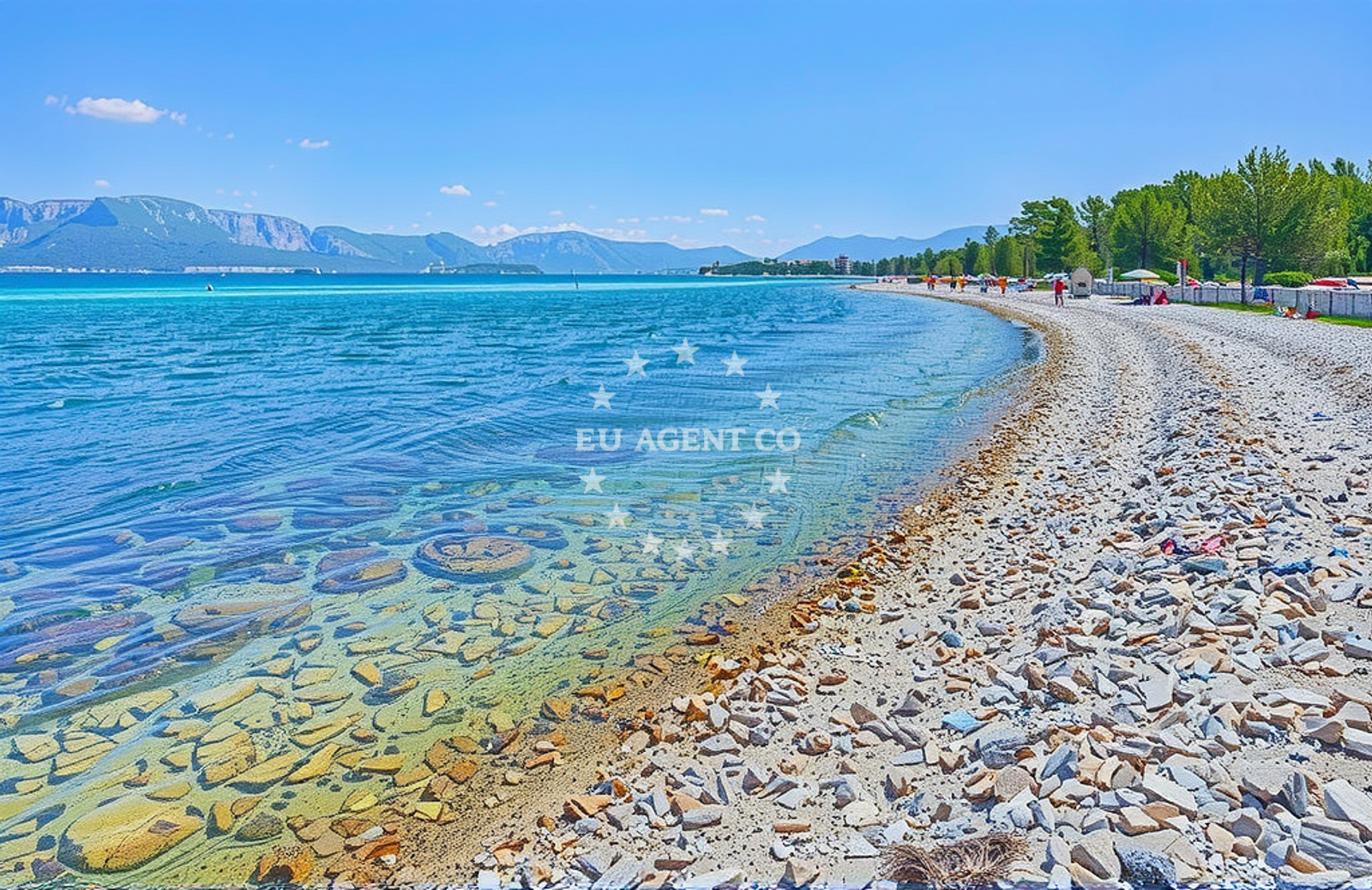Sea and coastal view of Ravan, Mirca (Brač) Beach in Ravan
