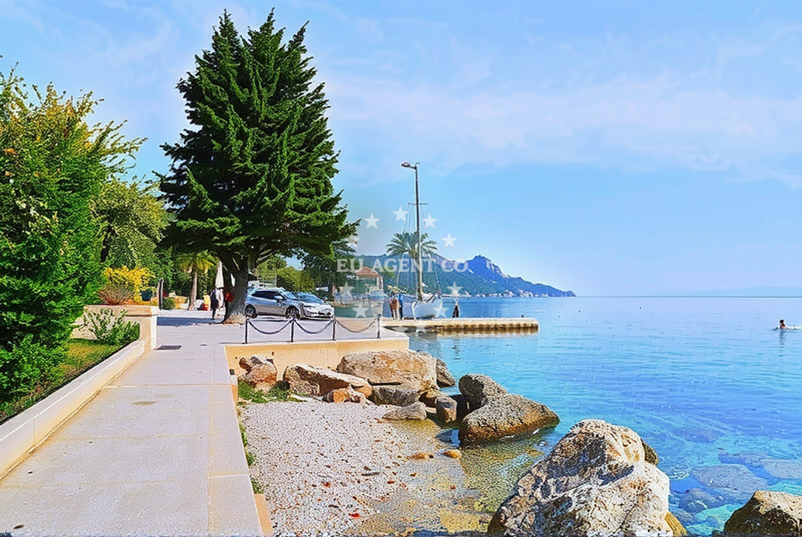 Sea and coastal view of Ravanje istok, Podaca Beach in Ravanje istok
