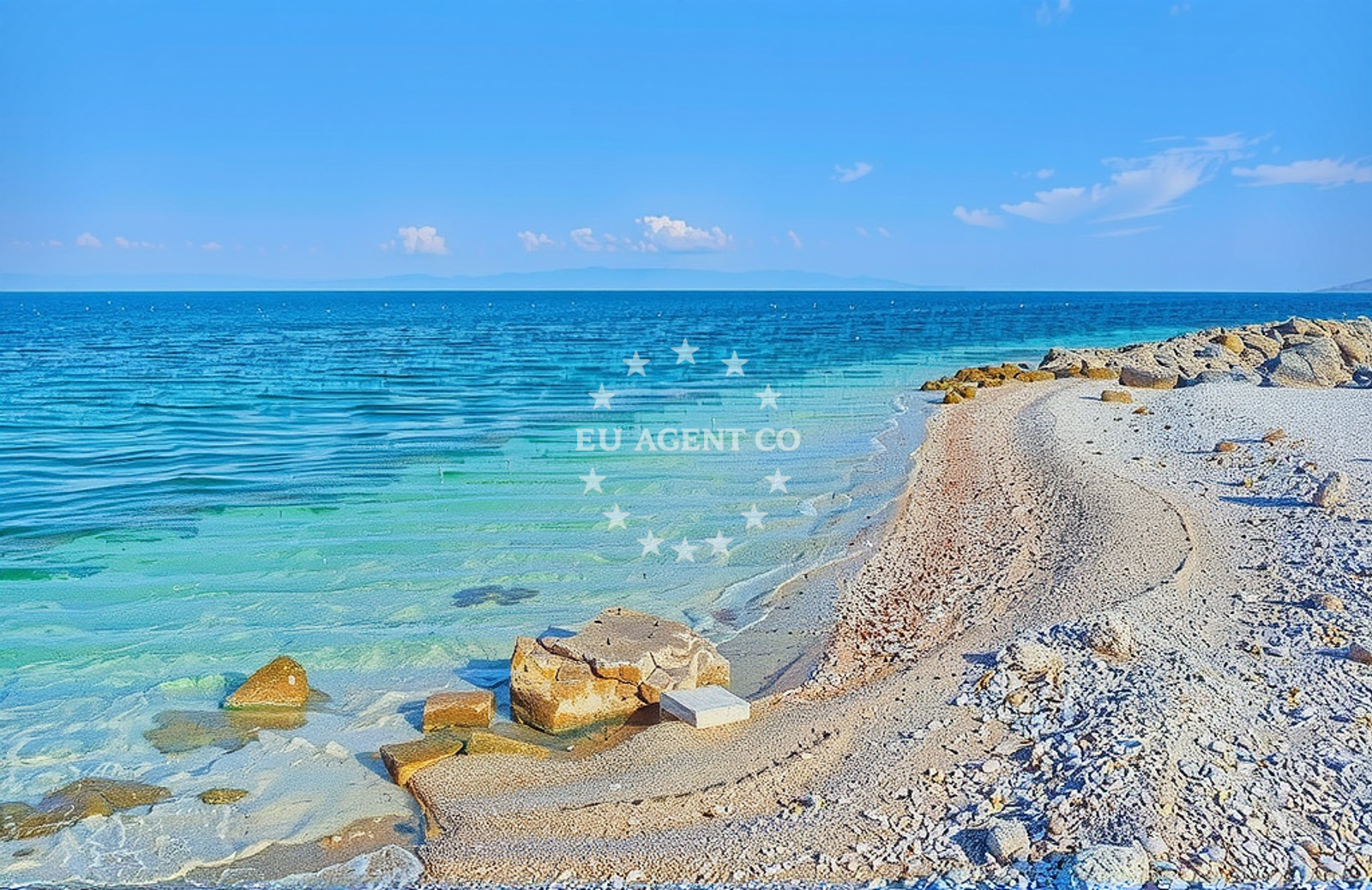 Sea and coastal view of Ravni (dog beach), Ravni Beach in Ravni (plaža za pse)