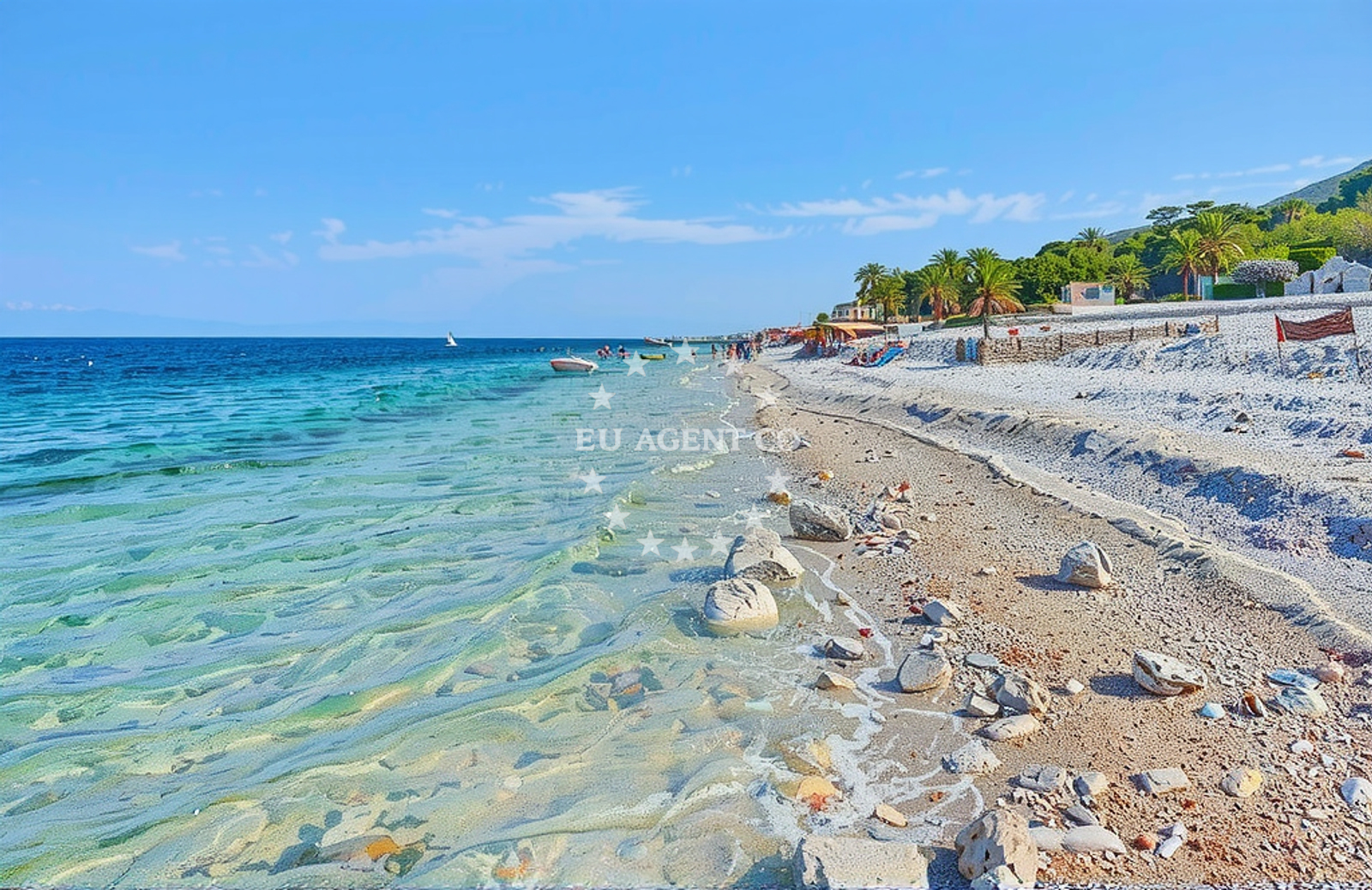 Beach facilities and surroundings at Ravni jug, Ravni Beach in Ravni jug