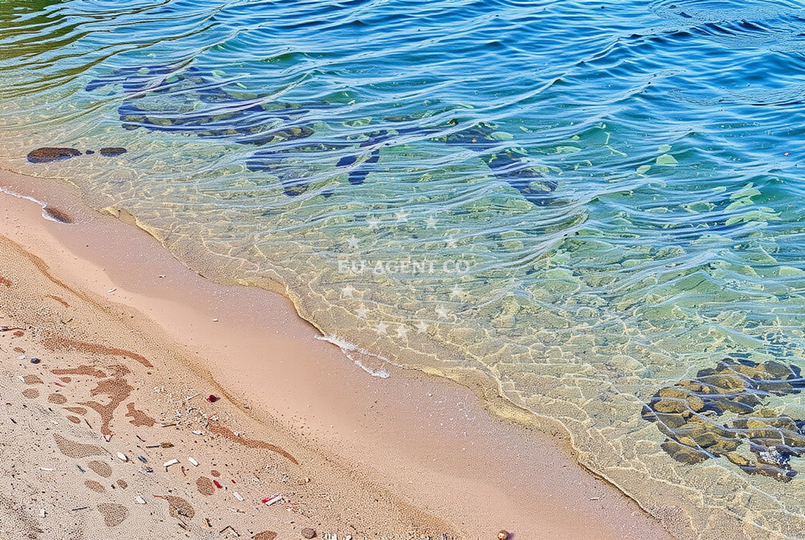 Shoreline and swimming area at Ravnice istok, Barbat na Rabu (Rab) Beach in Ravnice istok