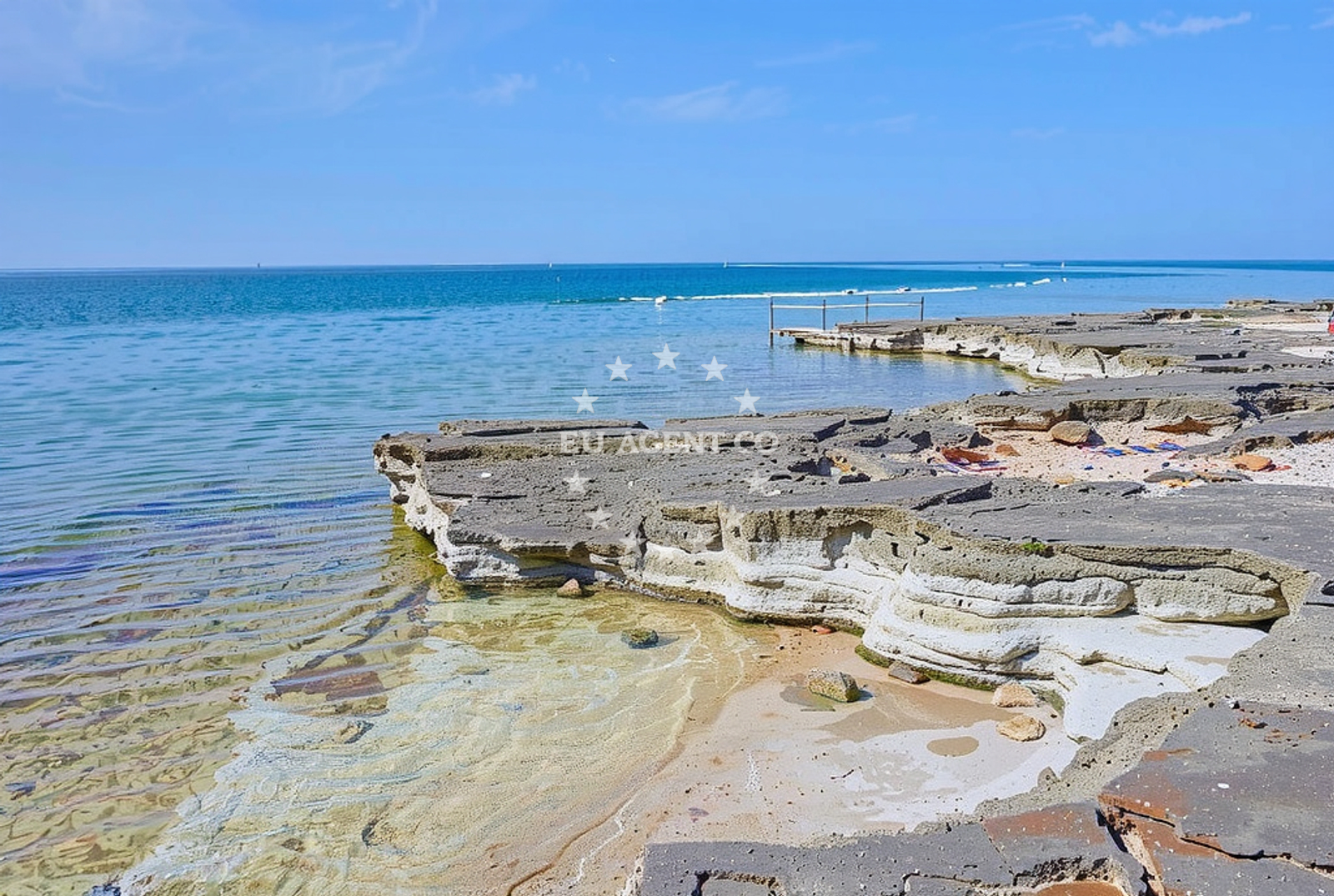 Sea and coastal view of Razba, Vabriga Beach in Razba