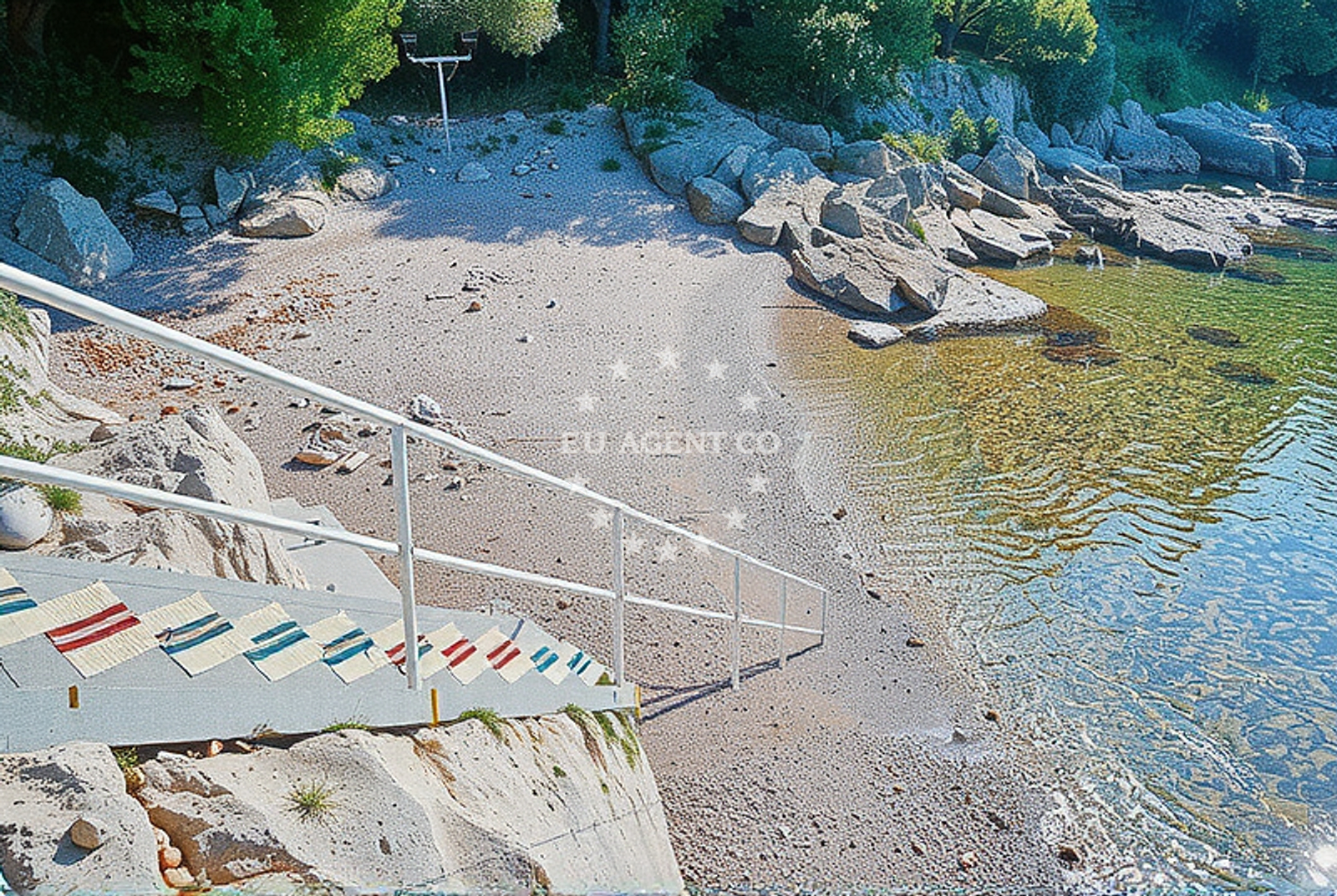 Shoreline and swimming area at Razbojna, Rijeka Beach in Razbojna