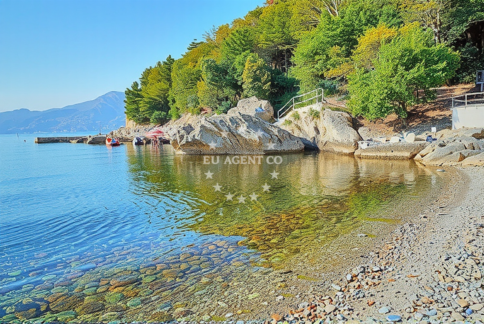 Sea and coastal view of Razbojna, Rijeka Beach in Razbojna