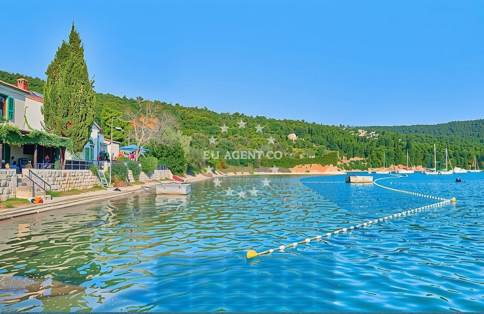 Shoreline and swimming area at Rebići: beaches and coves in Rebići