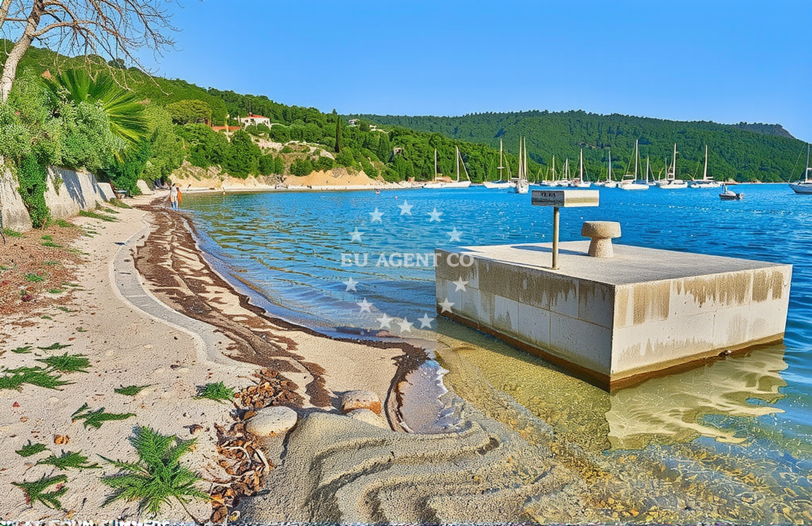 Sea and coastal view of Rebići: beaches and coves in Rebići