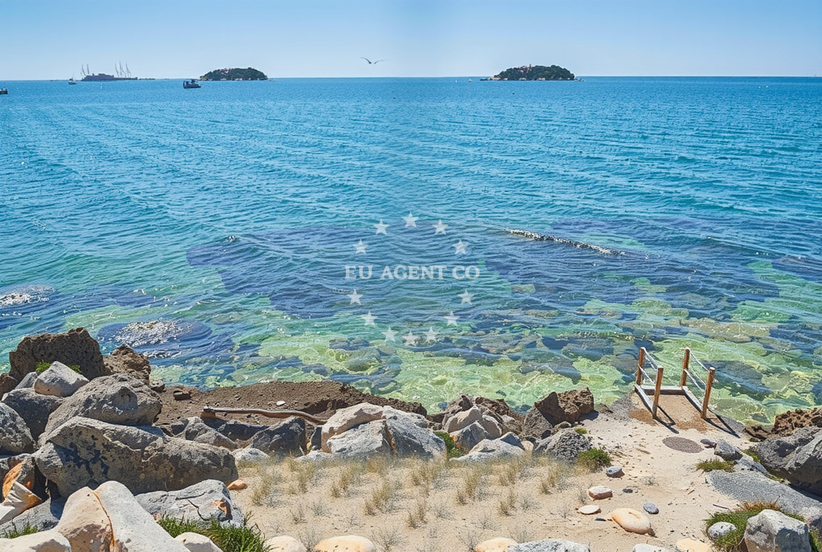 Sea and coastal view of Reverol, Funtana Beach in Reverol