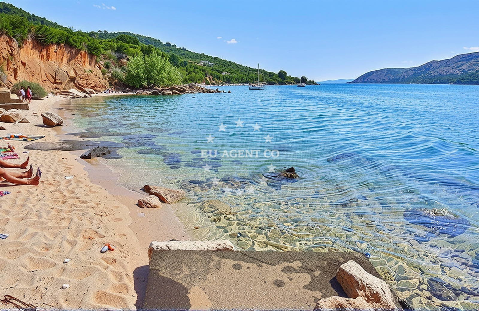 Additional view of Ribon beach in 574 Barbat, Rab