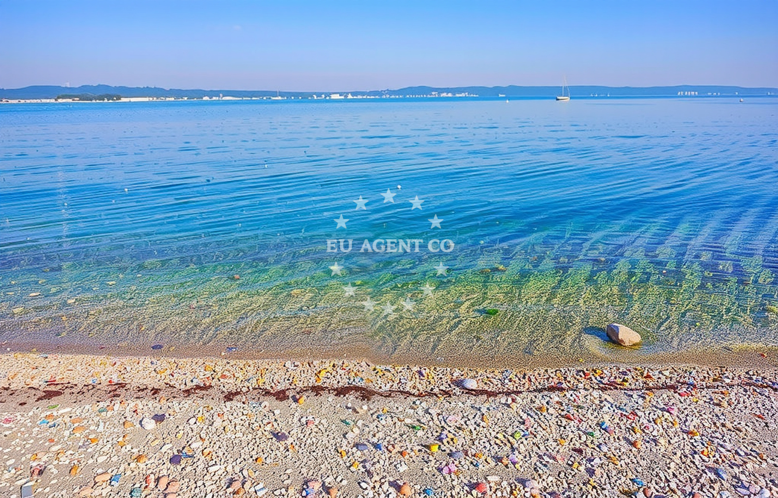 Shoreline and swimming area at Riva istok, Kukljica (Ugljan) Beach in Riva istok