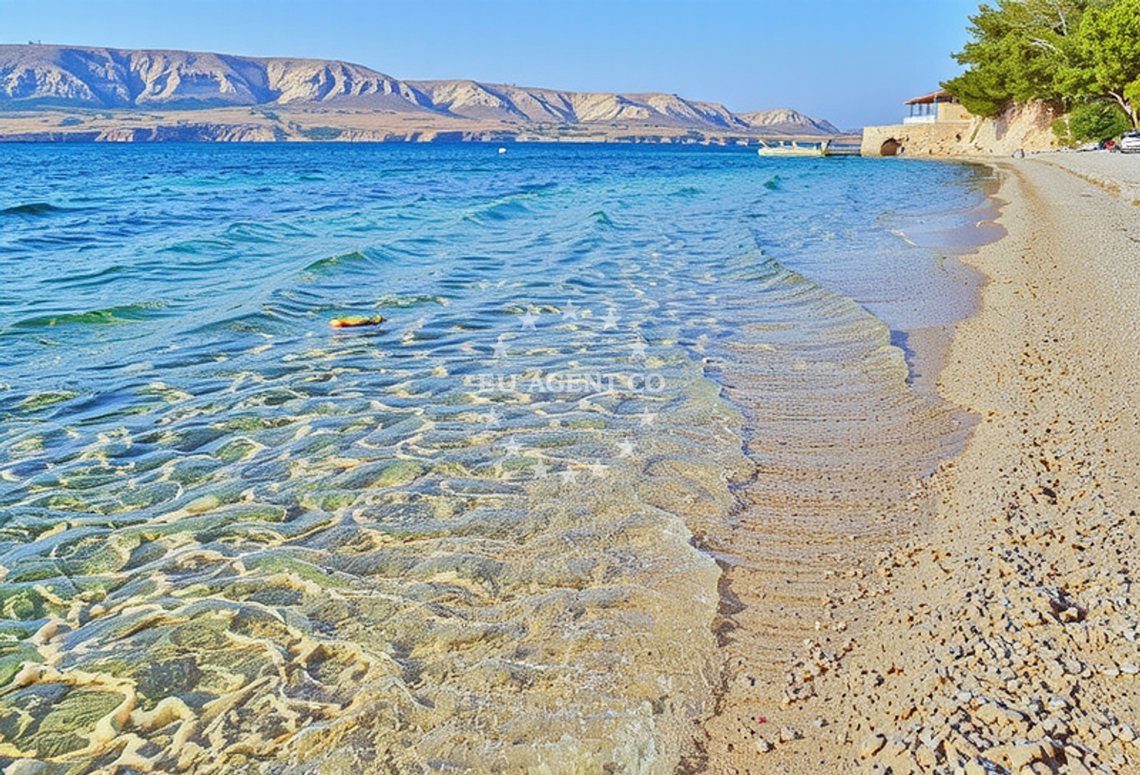 Overview of Riva, Metajna (Pag) Beach in Riva