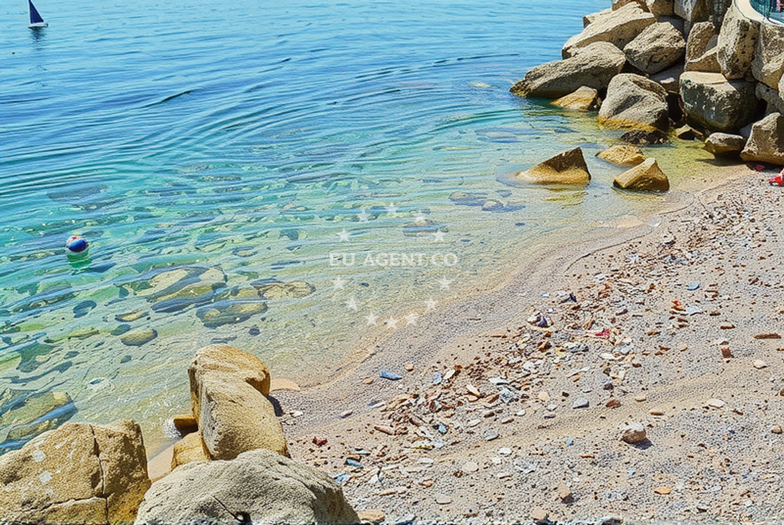 Sea and coastal view of Riviera, Dramalj Beach in Riviera