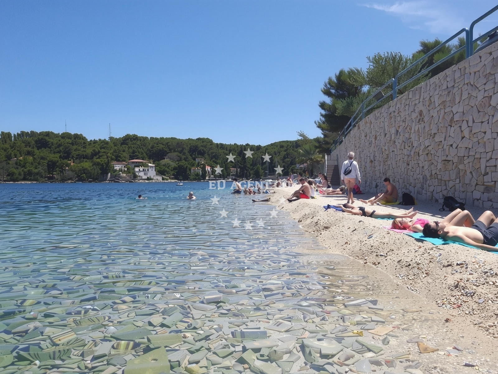 Beach facilities and surroundings at Rogaс beach in , Rogač