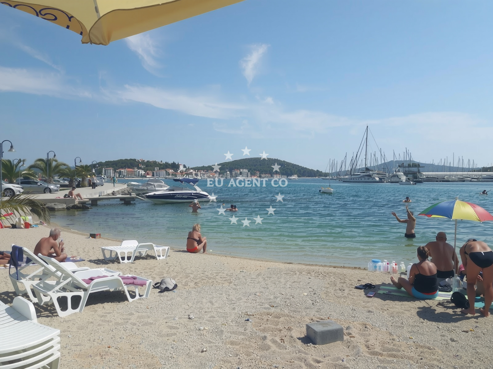 Shoreline and swimming area at Rogoznica beach in Miline 30, Rogoznica