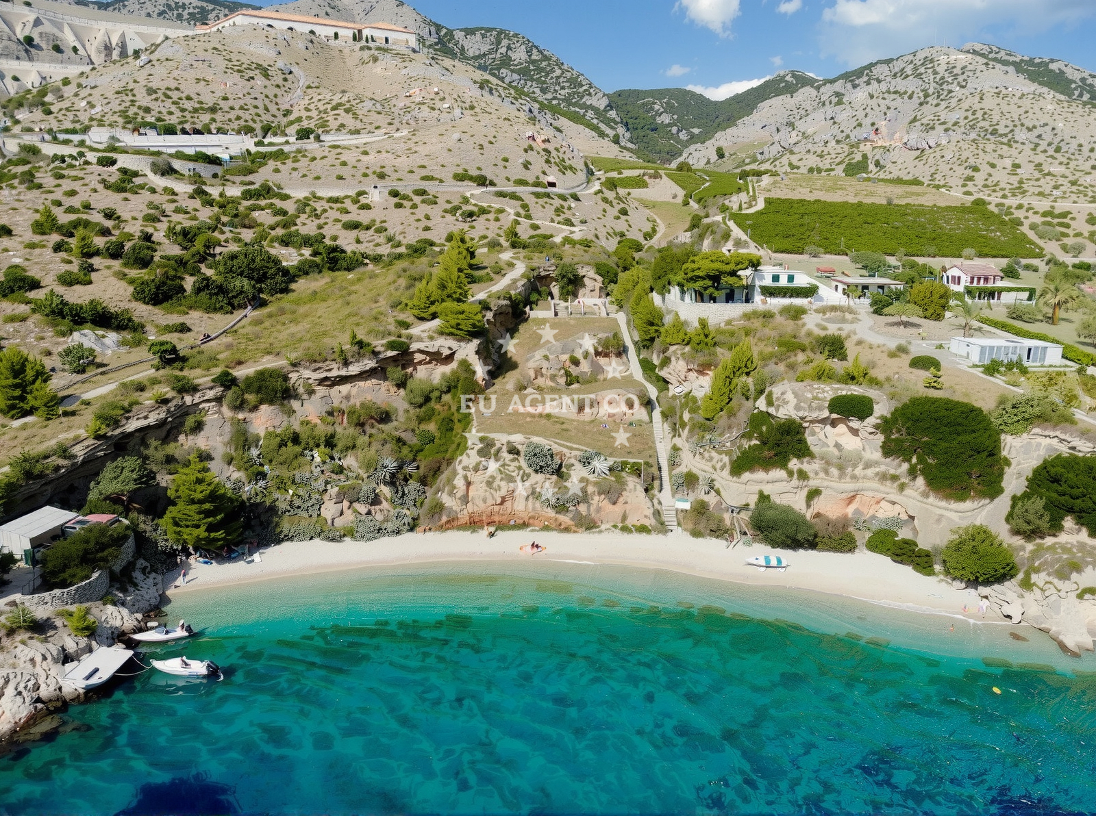 Sea and coastal view of Romantic beach in Put Zlatnog rata b.b., Bol