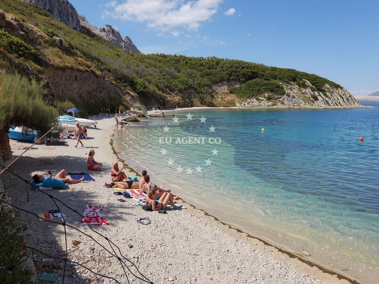 Sea and coastal view of Rosin beach in , Šimuni