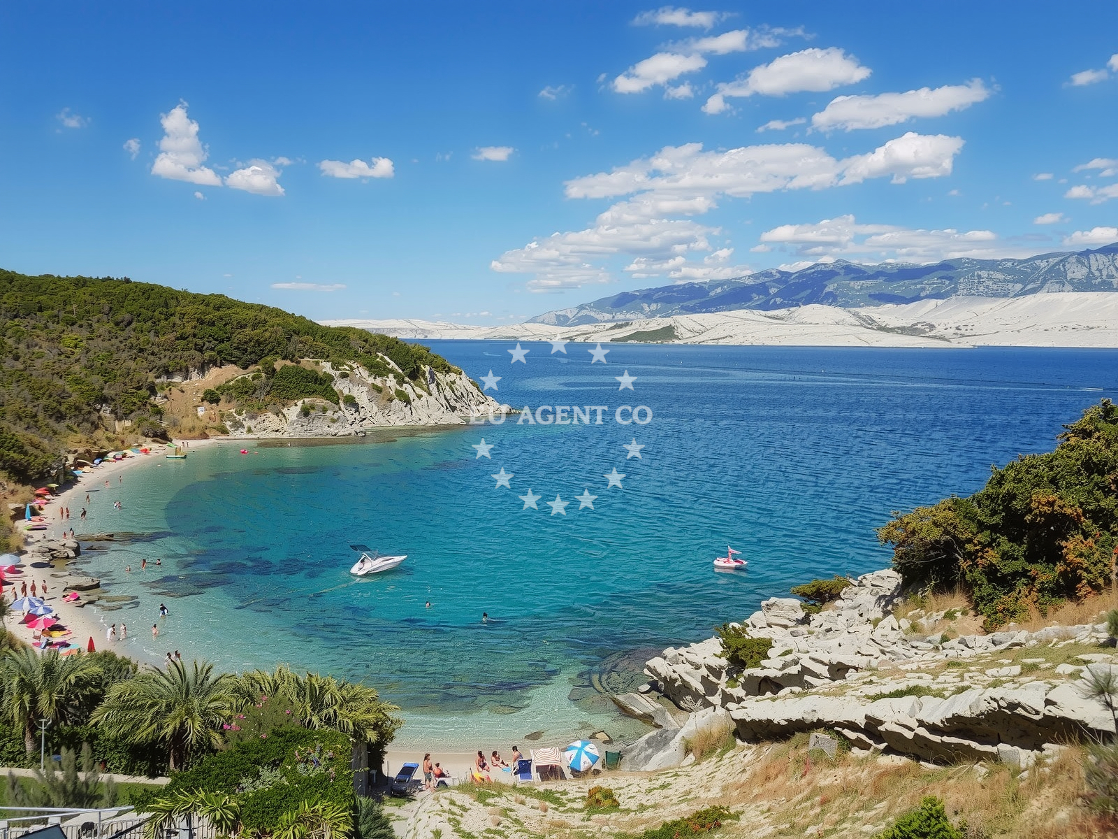 Beach facilities and surroundings at Rosin beach in , Šimuni