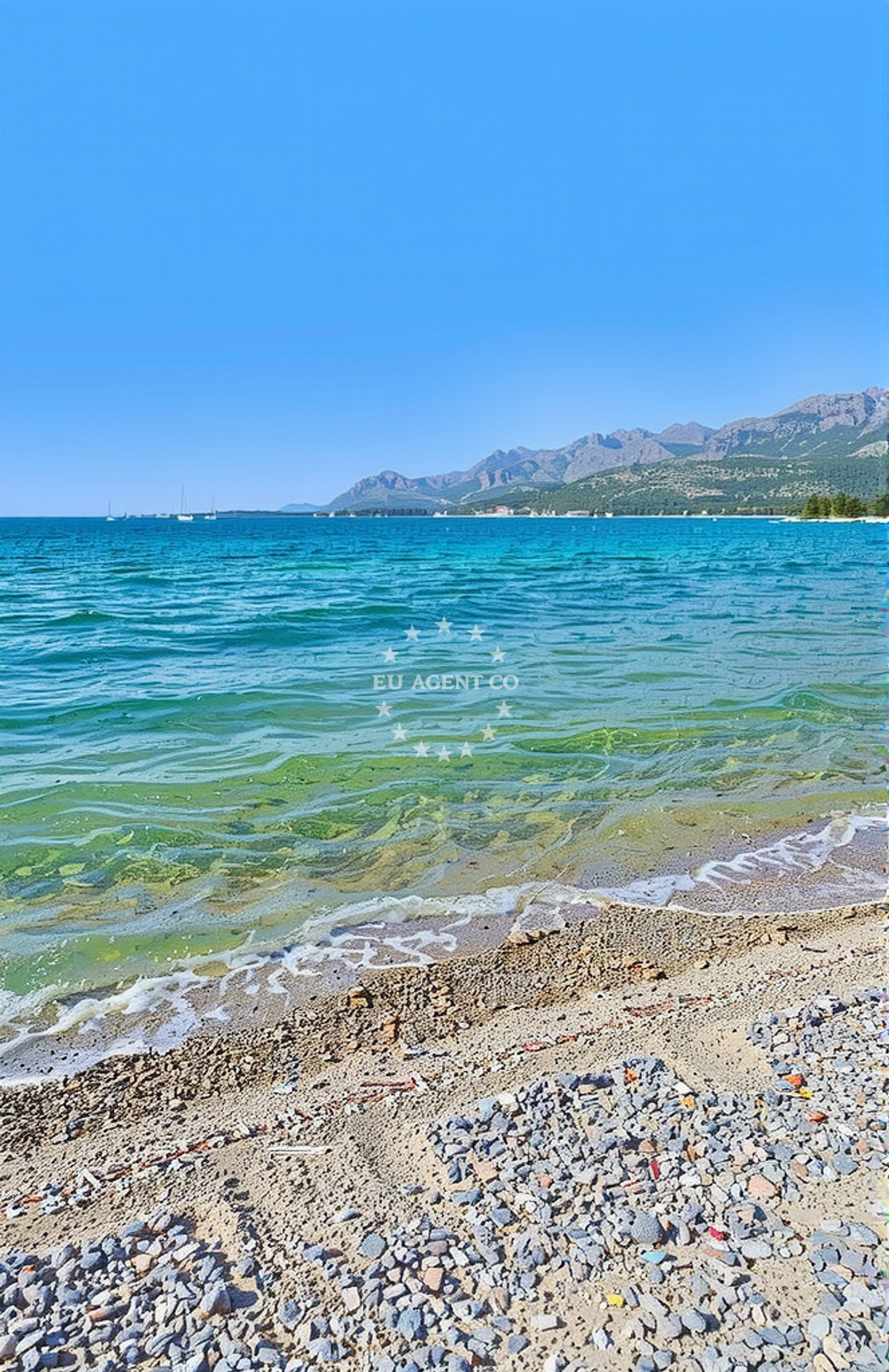 Sea and coastal view of Rovanjska, Rovanjska Beach in Rovanjska