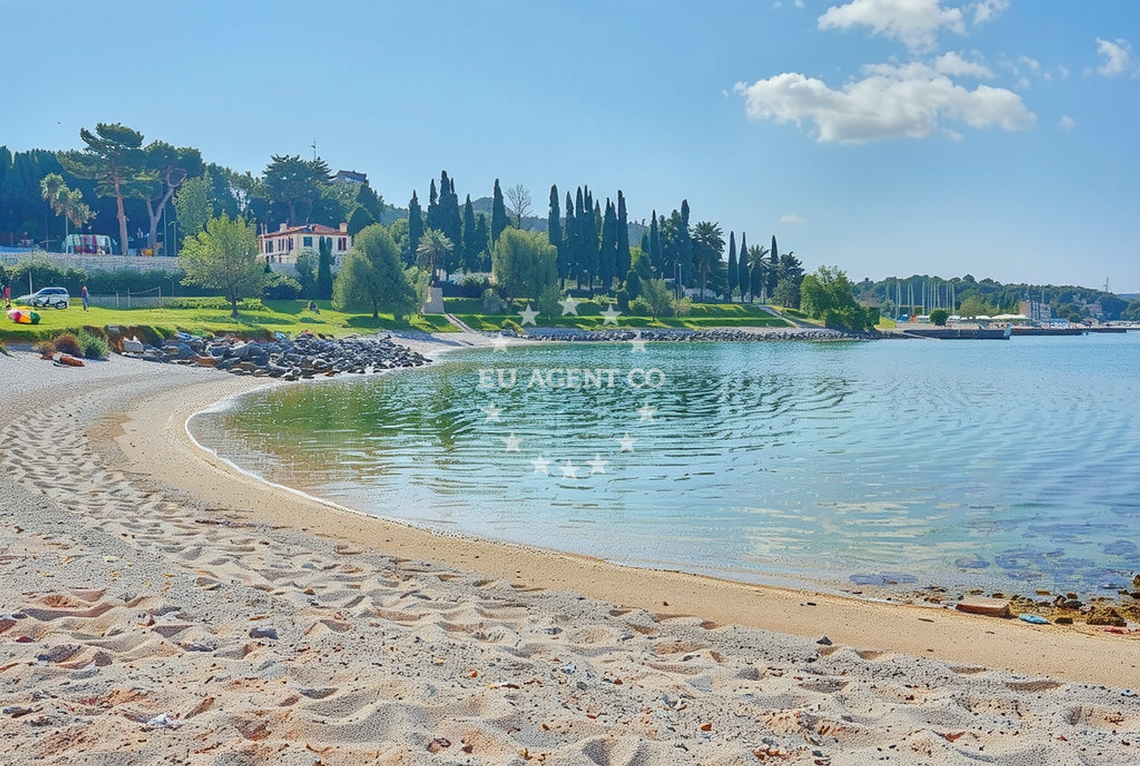 Sea and coastal view of Rovinjsko Selo: beaches and coves in Rovinjsko Selo