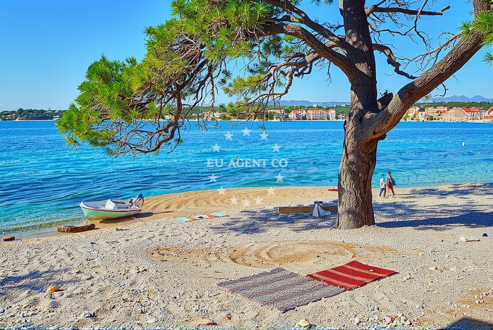 Sea and coastal view of Rt Radman, Petrčane Beach in Rt Radman