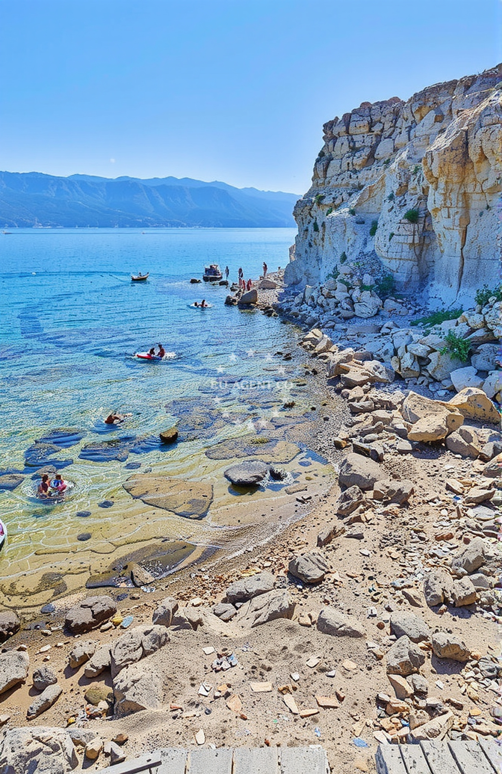 Sea and coastal view of Rt Stolac, Lopar (Rab) Beach in Rt Stolac