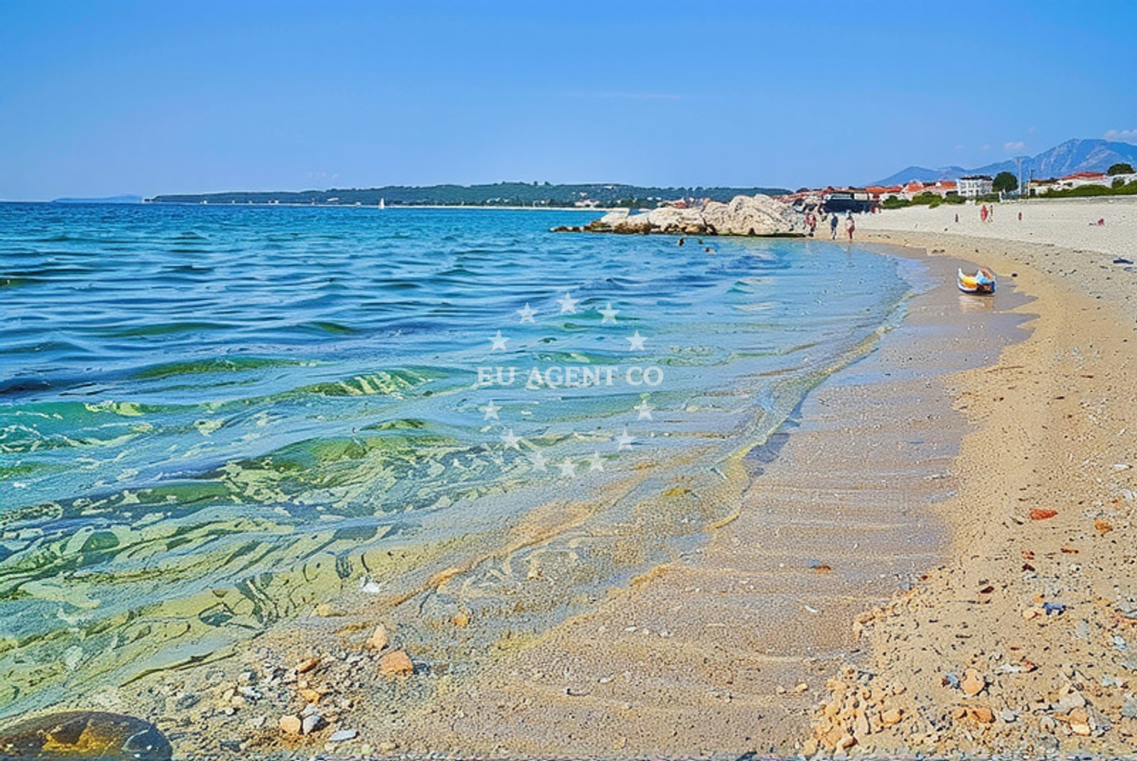 Sea and coastal view of rt Vrtlić, Novalja (Pag) Beach in rt Vrtlić