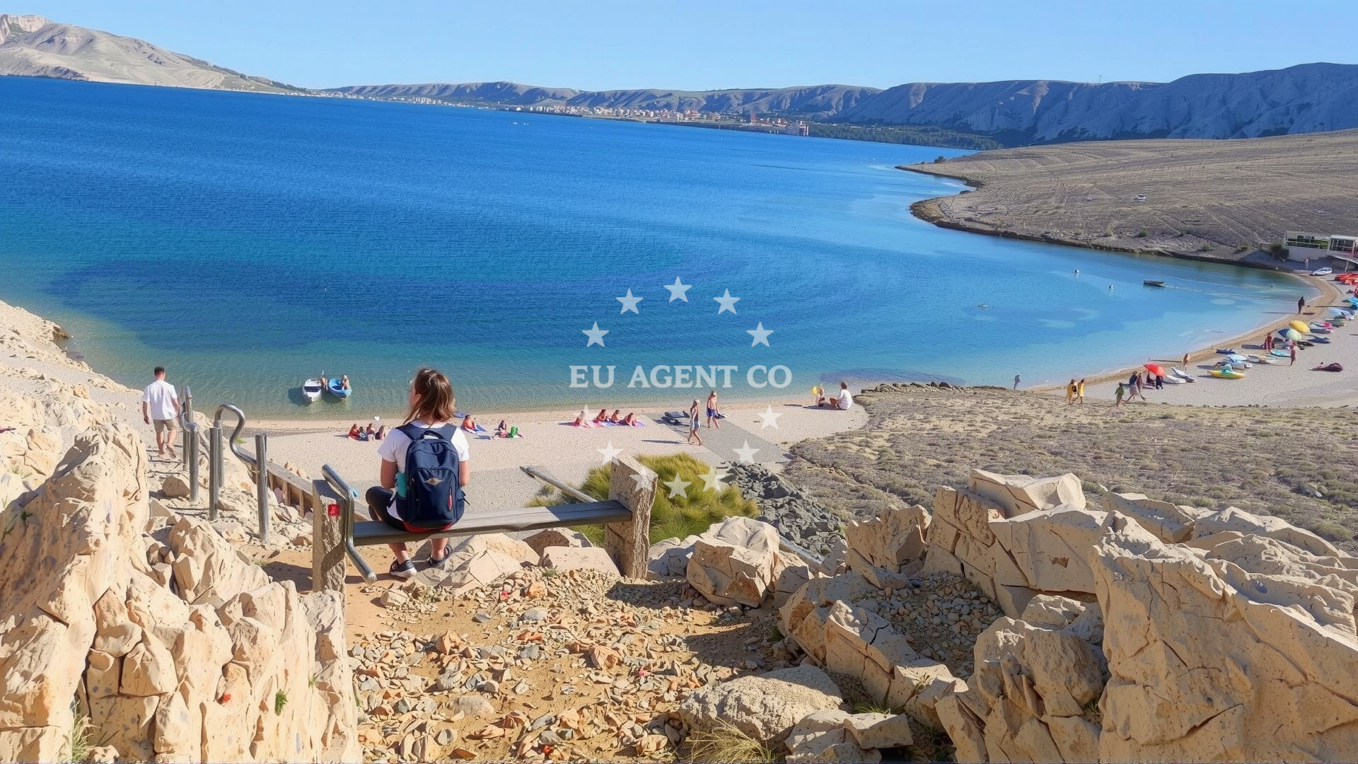 Overview of Rucica beach in , Metajna