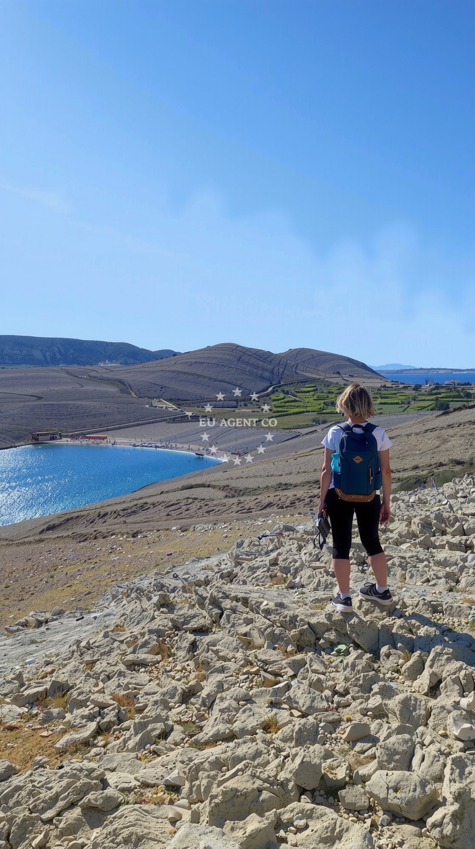 Sea and coastal view of Rucica beach in , Metajna