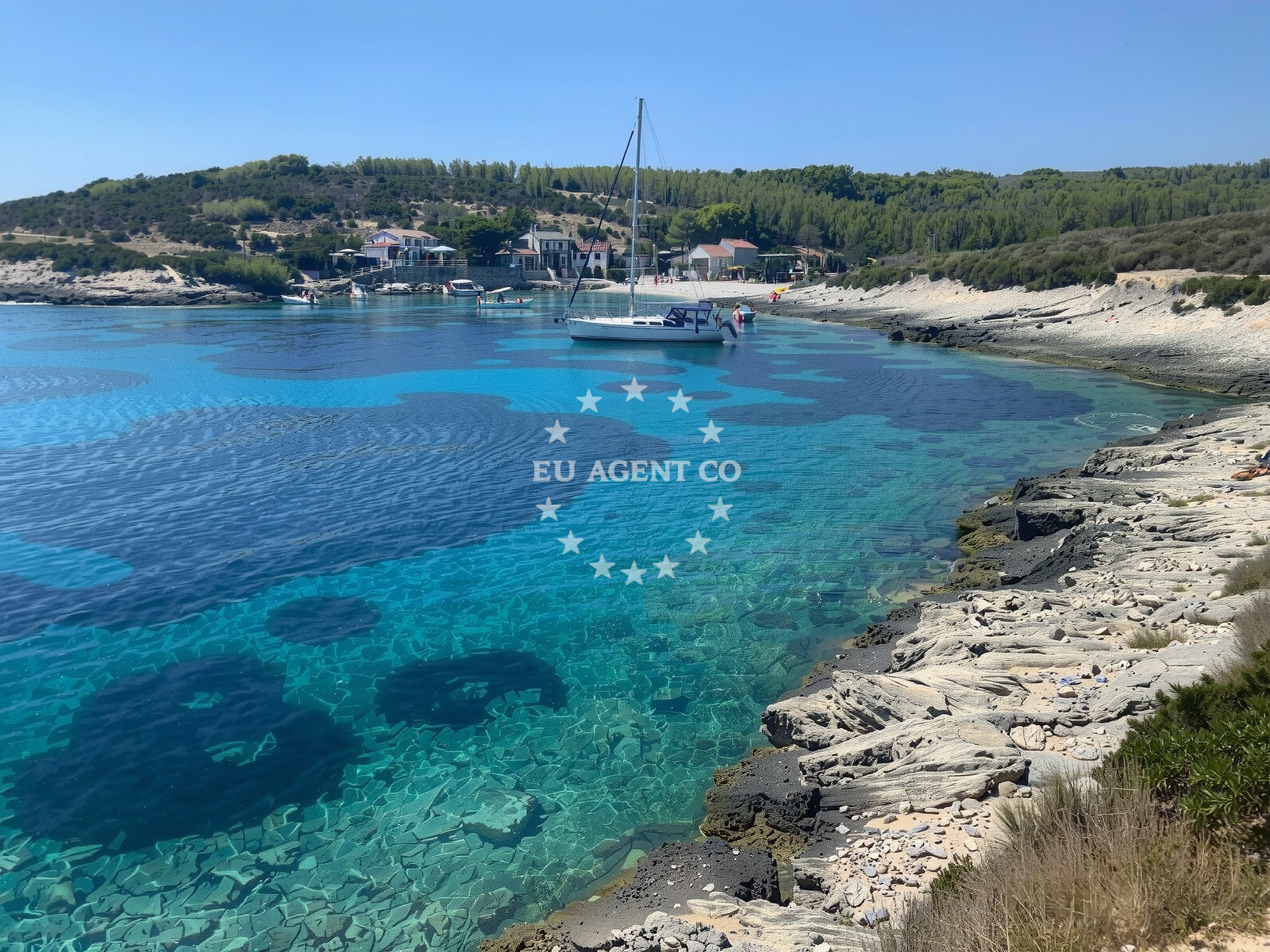 Shoreline and swimming area at Ruda beach in Luka 63, Rukavac, Rukavac