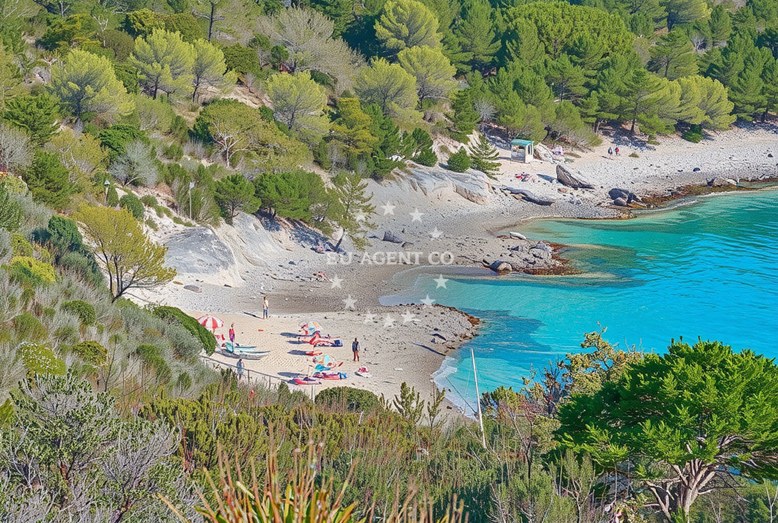 Shoreline and swimming area at Ruda, Rukavac (Vis) Beach in Ruda