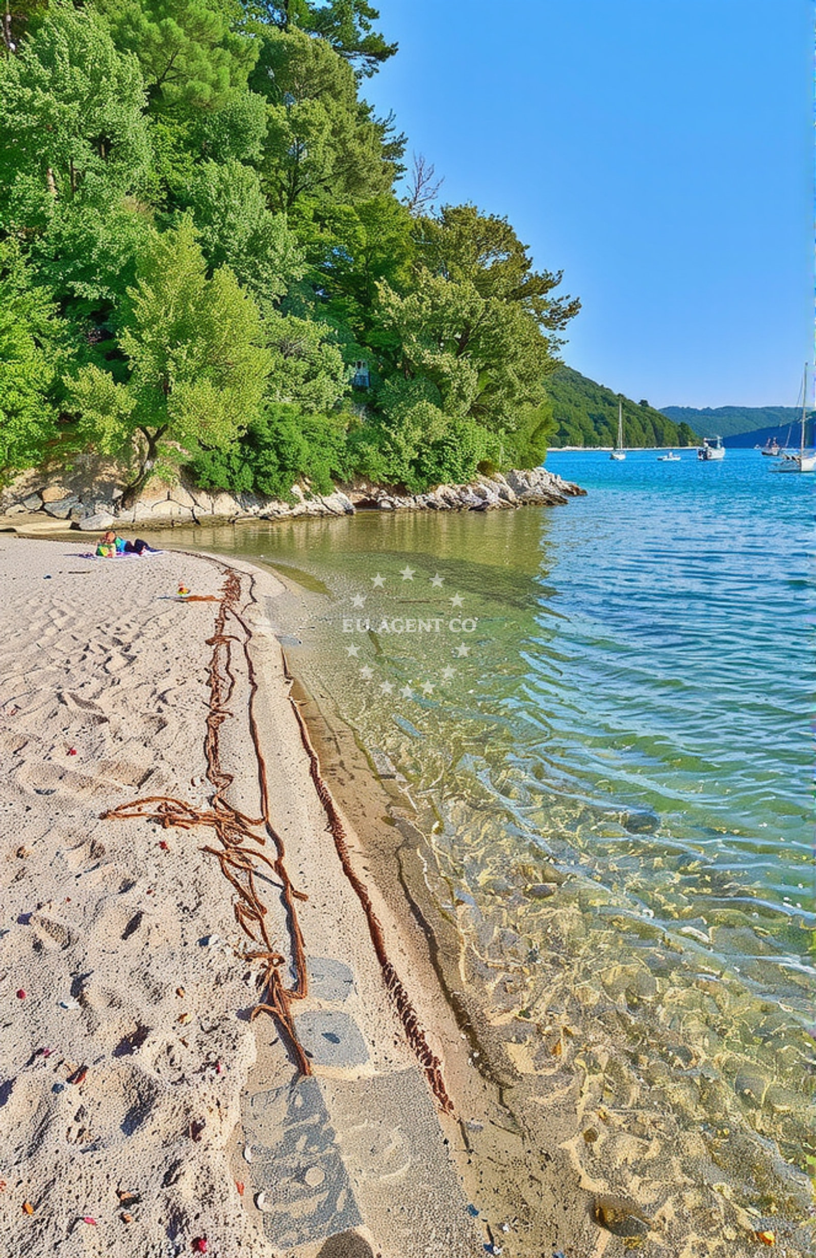 Sea and coastal view of Rupa, Trget Beach in Rupa
