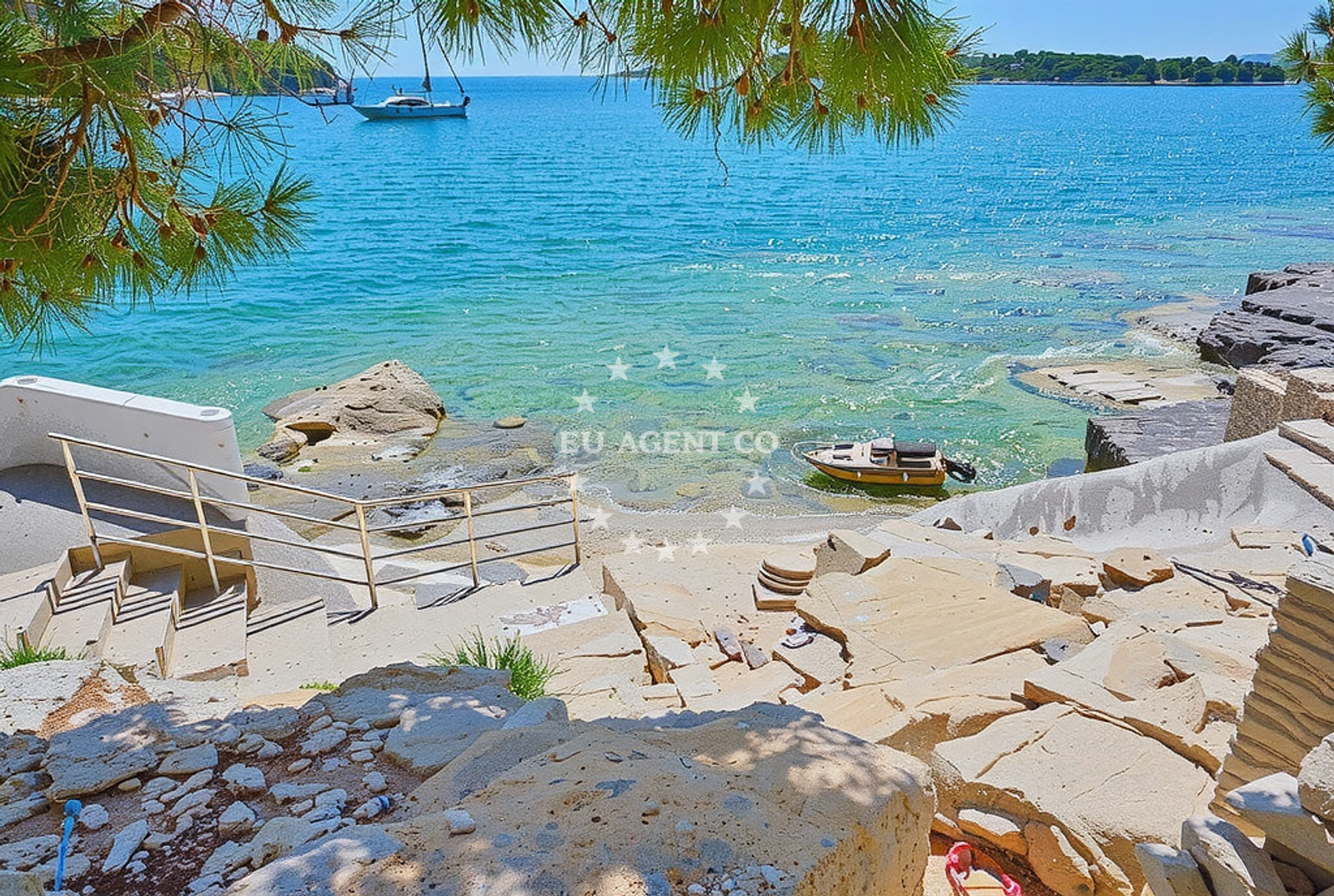 Shoreline and swimming area at Rupice, Banjole Beach in Rupice