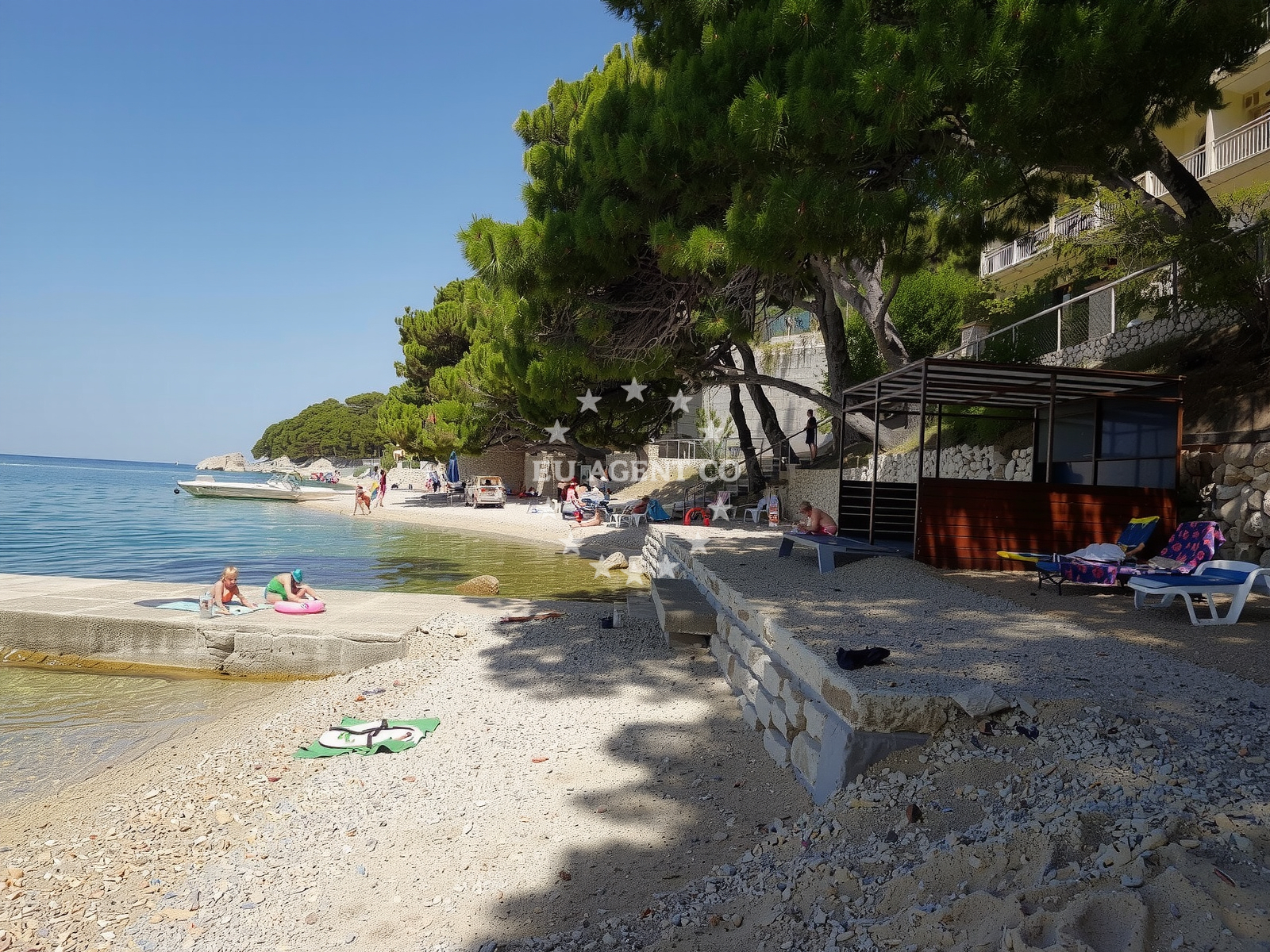 Sea and coastal view of Ruskamen beach in 21 Ruskamen II, Lokva Rogoznica